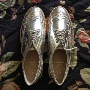 Kurt Geiger silver oxfords